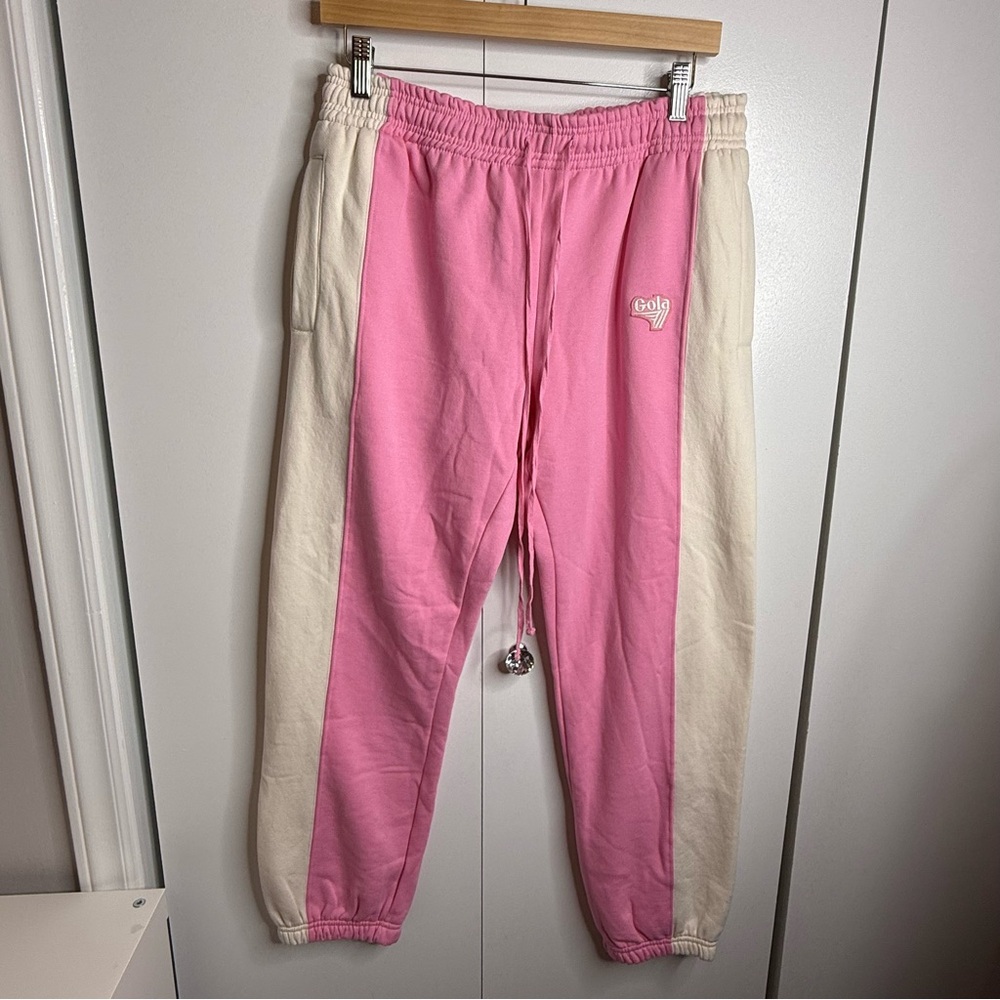 Gola X Anthropologie Pink and White Joggers NWT $98 Small - Picture 4 of 12